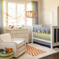 CarouselDesignsShop Boy Baby Crib Bedding: Navy and Citron Zig Zag 3-Piece Crib Bedding Set by Carousel Designs