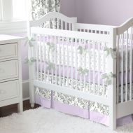 /CarouselDesignsShop Girl Baby Crib Bedding: Lilac and Gray Traditions Damask 2-Piece Crib Bedding Set by Carousel Designs
