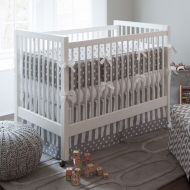 /CarouselDesignsShop Neutral Crib Bedding, Girl Baby Crib Bedding, Boy Baby Bedding: Gray and White Dots and Stripes 3-Piece Crib Bedding Set by Carousel Designs