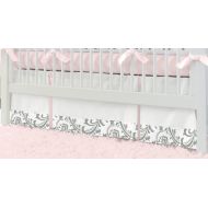 CarouselDesignsShop Girl Baby Crib Bedding: Pink and Gray Elephants Crib Skirt - 14 or 20 by Carousel Designs