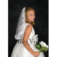 /WeddingVeilBliss Lace Edge Holy Communion Veil - Available in Several Lengths & Colors! Fast Shipping!