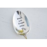 MountainBirdBanners Dads Ice Cream Plow Spoon - Vintage Silver Plated Tablespoon - Great Fathers Day Gift Idea Ice Cream Lover Engraved Spoon