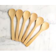 /CuchiOrganics 6 medium wooden spoons 7 inch | soup wood spoons | taster spoons | DIY spoon gift | hostess gift | wedding favor spoons | party favor spoons