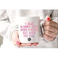 /Foxandcloverboutique Hang Out With My Dog Coffee Mug - Coffee Cup - Large Coffee Mug - Statement Mug - Sassy Mug - Large Mug - Funny Mug - Statement Mugs