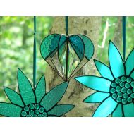/ChapmanStainedGlass Stained Glass Heart Turquoise, Stained glass suncatcher, Heart Ornament,Bevel Heart, Turquoise Heart, Heart Suncatcher, Wedding Gift