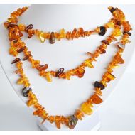 TeslaBaby Adult Amber Necklace (19 - 35.4 g) in a Triple Swag Style in Natural Polished Honey, Milk, Caramel, and Cognac.