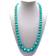 TeslaBaby Silicone Teething Necklace - Anna made with Flat Ovals and 12 mm beads in your choice of colors.