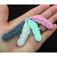 /TeslaBaby Silicone Feather Pendant Beads - Bulk Silicone Beads Wholesale - DIY Teething