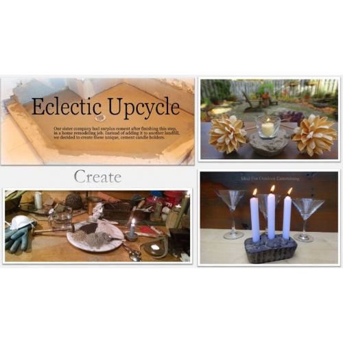  EclecticUpcycleCraft Concrete Decor Candle Holder - Outdoor Lighting & Patio Decor
