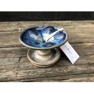/Bluewaterpottery Flower Burst Pottery Soap Dishes- Handmade ceramic soap holder with a drain, available in four glazes