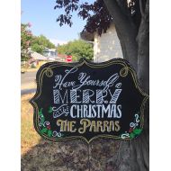 CreativChick Christmas sign- Christmas Yard Art- Personalized Holiday Sign- Custom Christmas Sign- Merry Christmas Sign- Holiday Wood Art- Christmas Deco