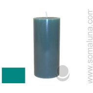 SomaLunaLLC 3 x 6.5 Sea Green Classic Hand-poured Unscented Pillar Candles Solid Color