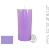 SomaLunaLLC 3 x 6.5 Lavender Classic Hand-poured Unscented Pillar Candles Solid Color
