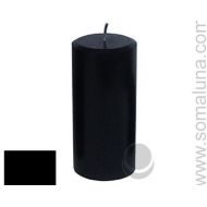 SomaLunaLLC 3 x 6.5 Black Classic Hand-poured Unscented Pillar Candles Solid Color