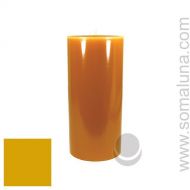 SomaLunaLLC 3 x 6.5 Antique Gold Classic Hand-poured Unscented Pillar Candles Solid Color