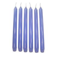 /SomaLunaLLC 6 Morning Blue Classic Hand-poured Unscented Taper Candles
