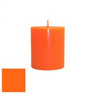 /SomaLunaLLC 3 x 3.5 Orange Classic Hand-poured Unscented Pillar Candles Solid Color