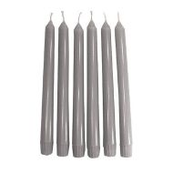 /SomaLunaLLC 6 Silver Gray Classic Hand-poured Unscented Taper Candles