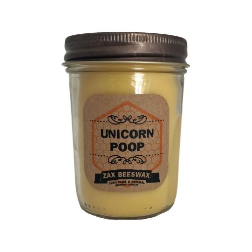  ZaxBeesWax Unicorn Poop Scented Beeswax Mason Jar Candle | 8 oz