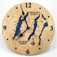 KustomKraftLaser Lake George Clock. Wooden clock. Nautical Clock. New York Gift. Wooden clock. Nautical Clock. Nautical Gift. George lake.