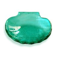 MagmaVetriArtistici Shell in Murano glass green aquamarine, small bowl for the bathroom, cup to lay rings or sponge, many colors available