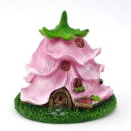 MyFairyGardensShop Fairy Garden Mini - Micro Flower House - Rose - Pink - Miniature Supplies Accessories Dollhouse