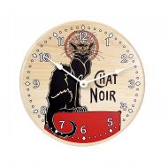 AbeoDesignsAtHome Vintage French black cat chat noir design wall clock. 10 inch solid maple wall clock. Direct print on wood. CL3267M