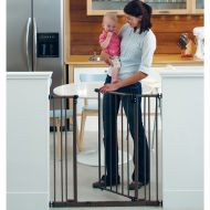 North States Extra Tall Deluxe Easy-Close Pressure Mounted Pet Gate Brown 28 - 38.5 x 36
