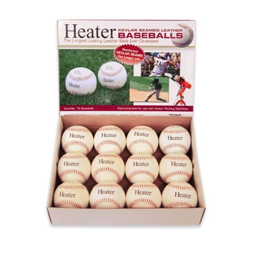  12 Leather Pitching Machine Baseballs From Heater Sports
