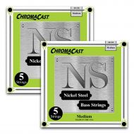 ChromaCast Nickel Steel 5-String Bass Guitar Strings, Medium Gauge(48-128), 2 Pack