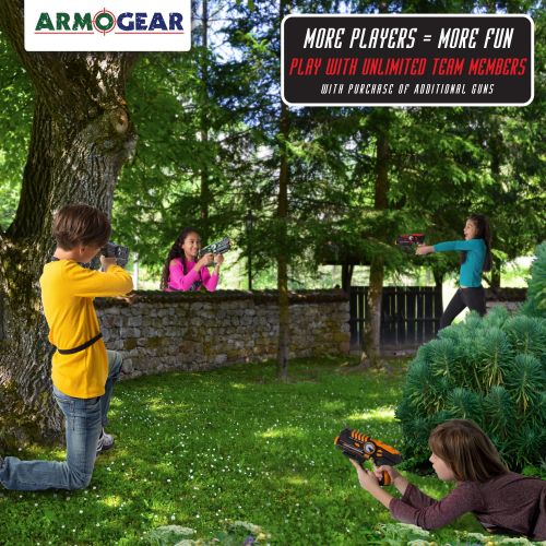  Armogear Infrared Laser Tag Guns and Vests - Laser Battle Game - Pack Set of 2 - Infrared 0.9mW Green & Orange