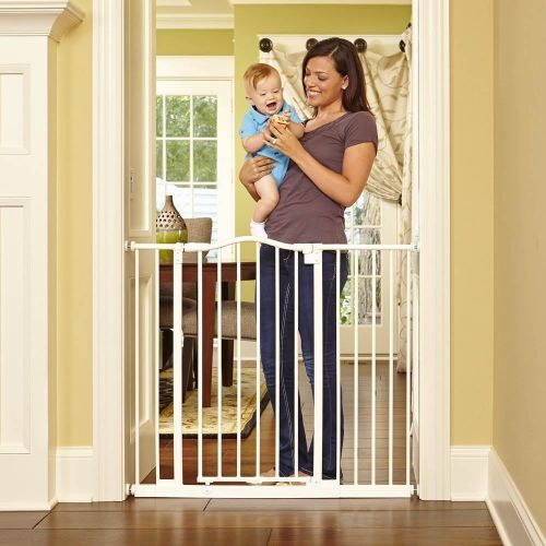  North States Supergate Portico Arch Tall & Wide Baby Safety Gate, Linen (2 Pack)