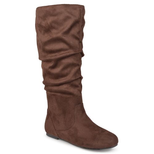  Brinley Co. Womens Wide Calf Slouch Microsuede Boots