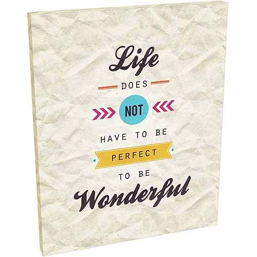  ONLINE Perfect Vs. Wonderful Modern Vector Banner Inspirational Typography Tan & Brown Canvas Art by Pied Piper Creative