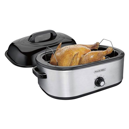  Proctor Silex 18 Quart Stainless Steel 24lb Turkey Roaster Oven w Removable Pan