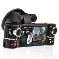 Indigi F600 Car DVR DashCam w Front+Rear Rotating Camera with 2.7 split screen LCD + IR LED Assist