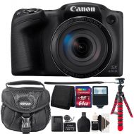 Teds Canon PowerShot SX430 IS 20MP Digital Camera Black with 64GB Accessory Kit
