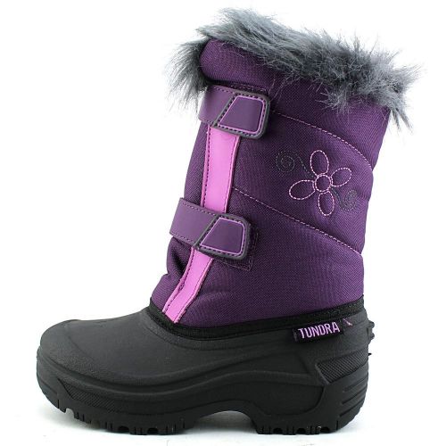  Tundra Hudson Youth Round Toe Synthetic Purple Snow Boot