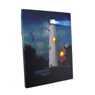 Zeckos Lighthouse Park LED Lighted Canvas Wall Hanging