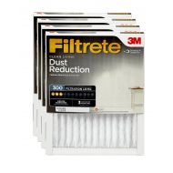Filtrete Clean Living Dust Reduction HVAC Furnace Air Filter, 300 MPR, 20 x 24 x 1 inch, Pack of 4 Filters