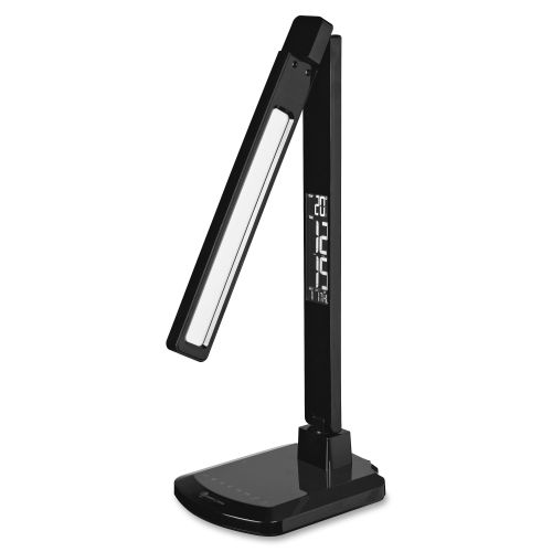  Lorell, LLR99768, LCD Clock Display LED Desk Lamp, 1 Each, Black