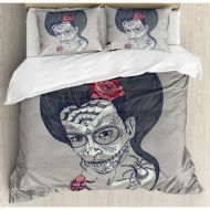 Ambesonne Day of the Dead Decor Duvet Cover Set