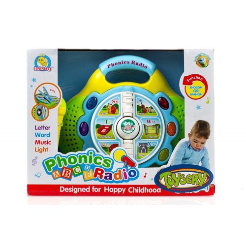 Toysery Phonics Radio Toy for Kids - Educational Learning Toy with Microphone, Music and Colorful Lights