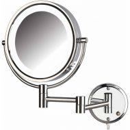 Jerdon HL88CL 8.5 LED Lighted Wall Mount Makeup Mirror with 8x Magnification, Chrome Finish