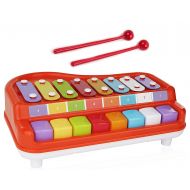 Toysery 2 In 1 Piano Xylophone for Kids, Educational Musical Instruments Toyset for Babies, Toddlers Preschoolers, 8 Key Scales in Clear and Crisp Tones with Music Cards Songbook