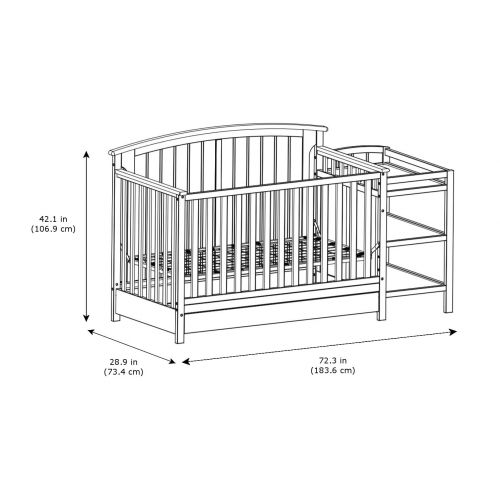  Storkcraft Steveston 4 in 1 Crib and Changer with Drawer Gray