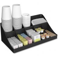 Mind Reader 11 Compartment 2 Tier Breakroom, Kitchen Coffee Tea Condiment Storage Organizer, Black