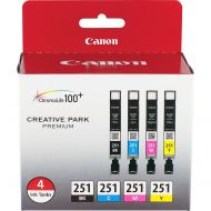 Canon (6513B004) Black and Tri-Color Ink Cartridge, 4pack