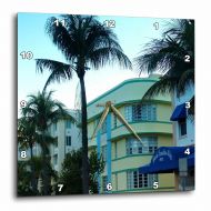 3dRose Miami Beach Art Deco, Wall Clock, 10 by 10-inch