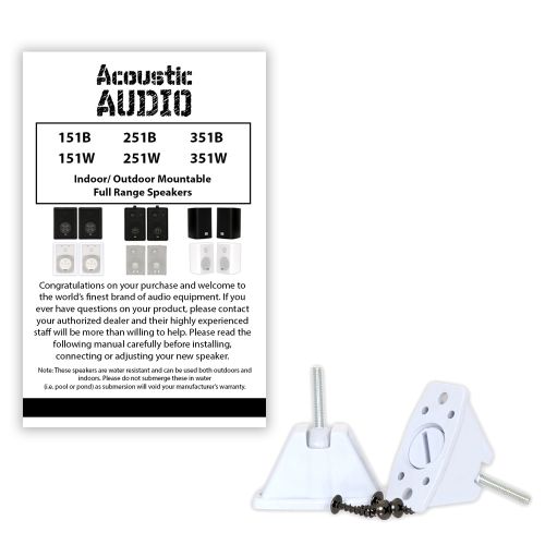  Acoustic Audio by Goldwood Acoustic Audio 151W Indoor Outdoor 2 Way Speakers 1200 Watt White 2 Pair Pack